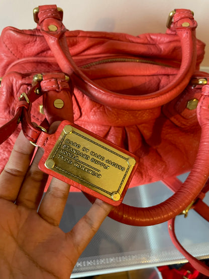 MARC BY MARC JACOBS Classic Q Baby Aidan Satchel – Red Leather