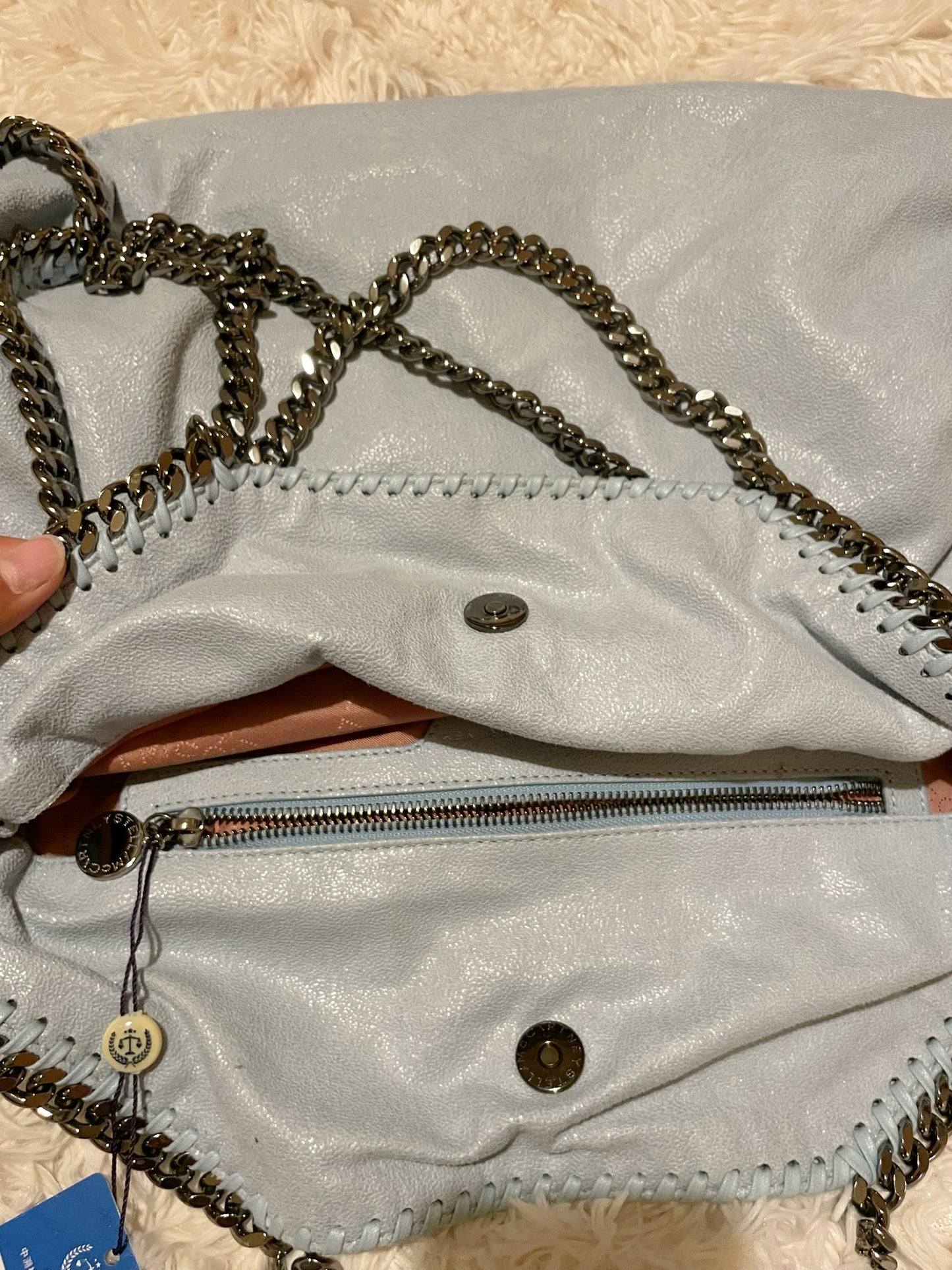 Stella McCartney Falabella Fold Over Tote – Light Blue