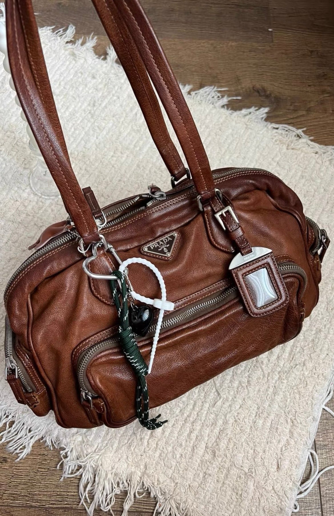 Prada Leather Satchel Bag – Brown
