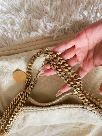 Stella McCartney Falabella Fold Over Tote – Canvas Gold Chain