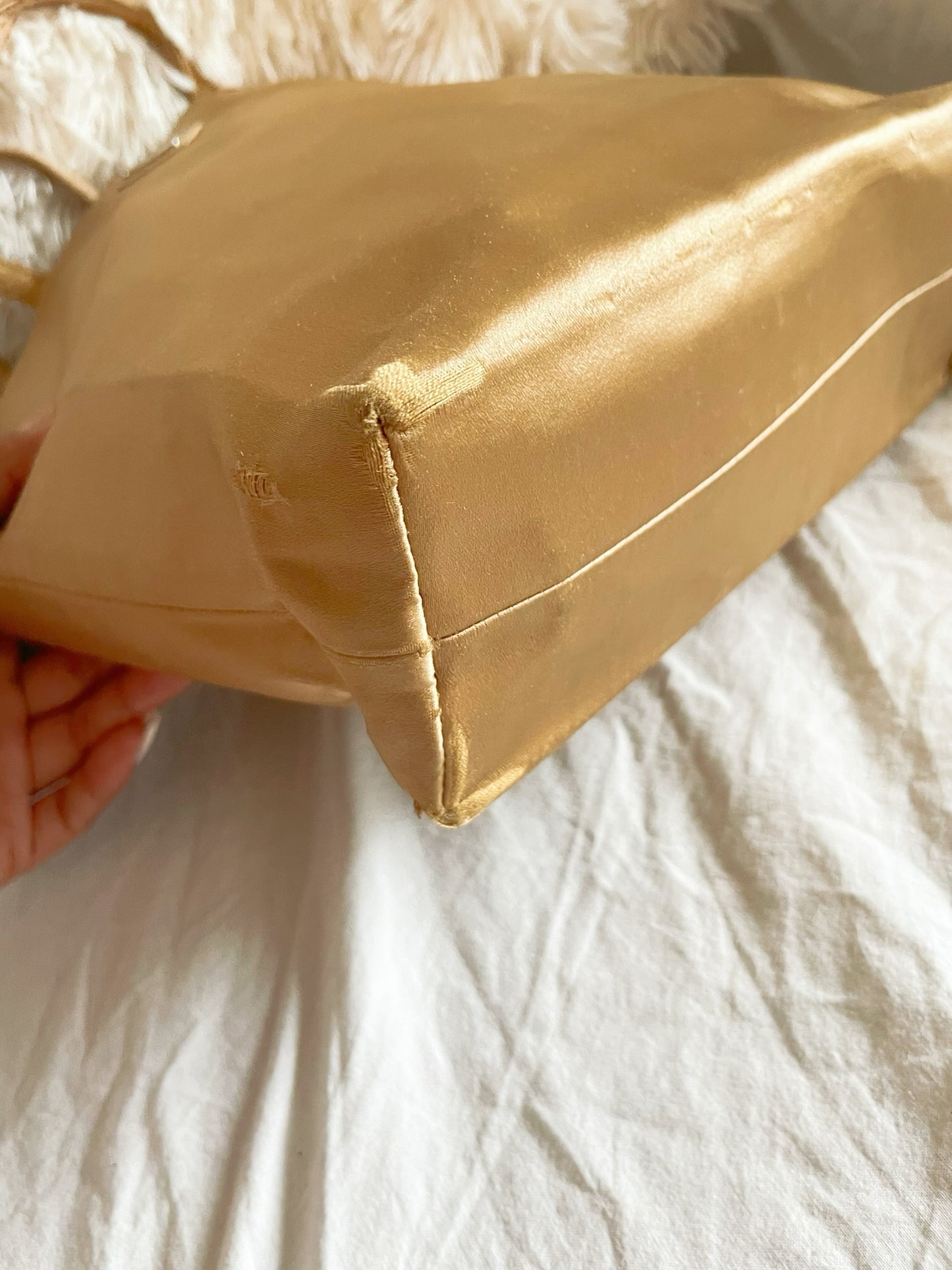 Prada Vintage Satin Tote Bag – Gold