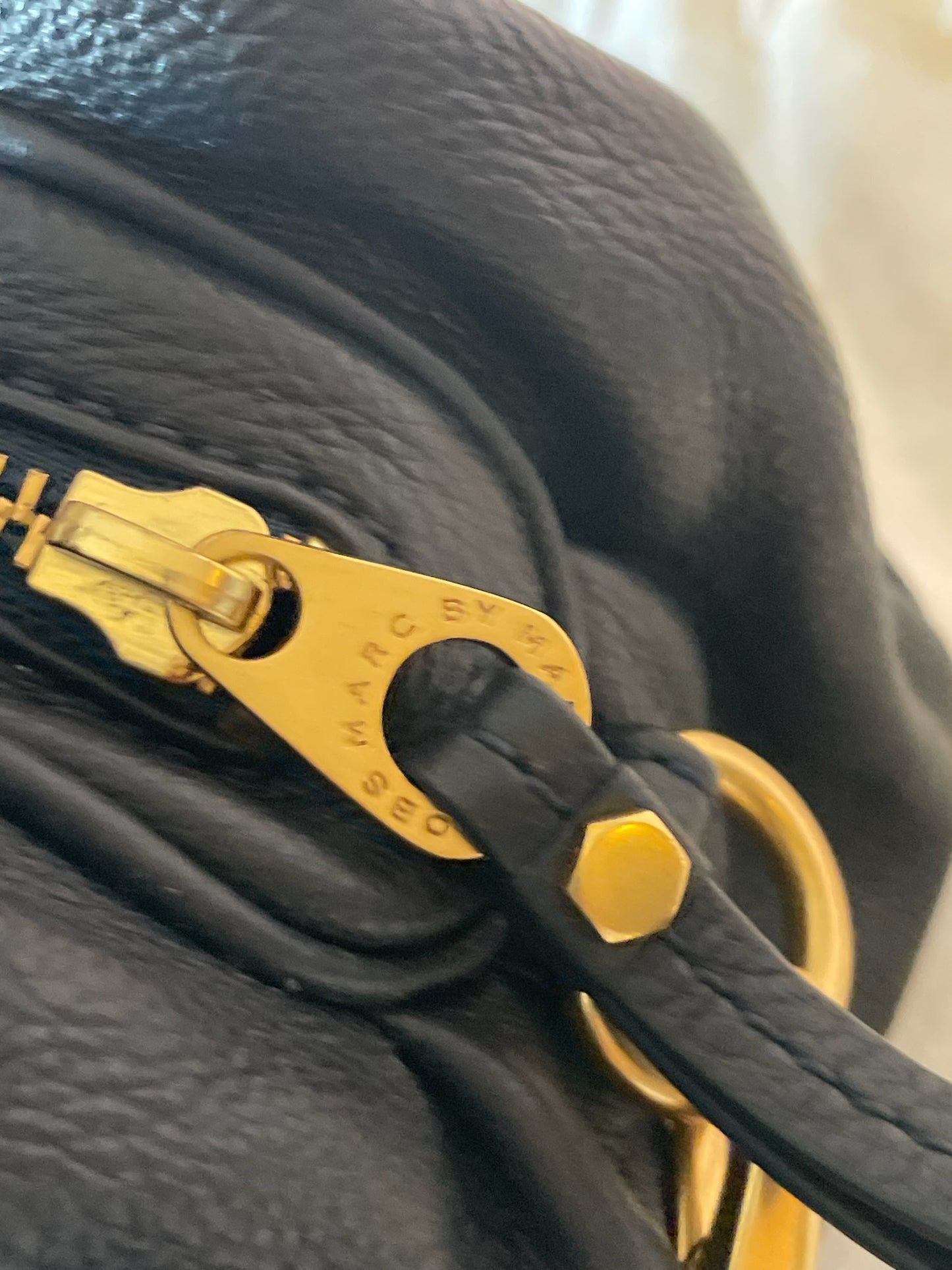 MARC BY MARC JACOBS Classic Q Baby Aidan Satchel – Black Leather（NEW/UNUSED)