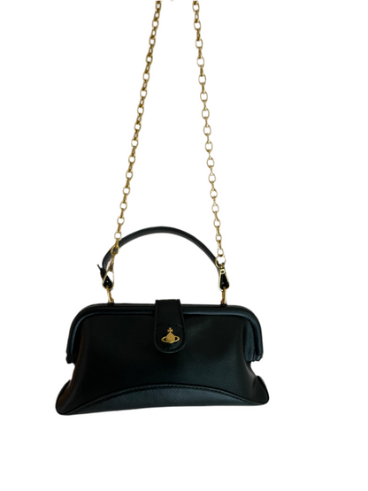 Vivienne Westwood Granny Frame Bag – Black Leather, Small