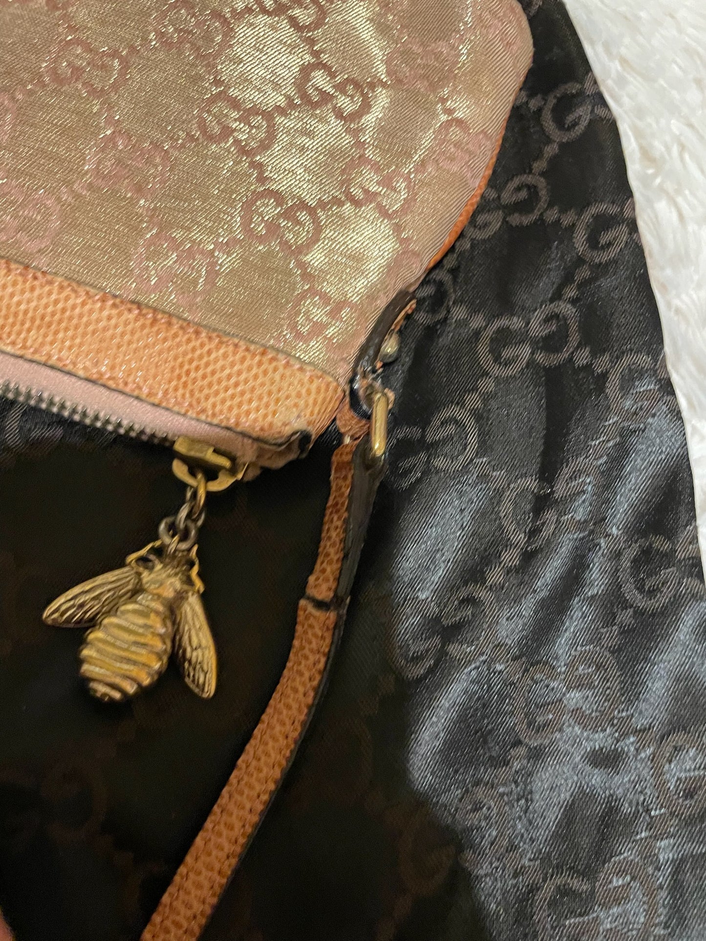 Gucci GG Monogram Shoulder Bag – Pink/Gold