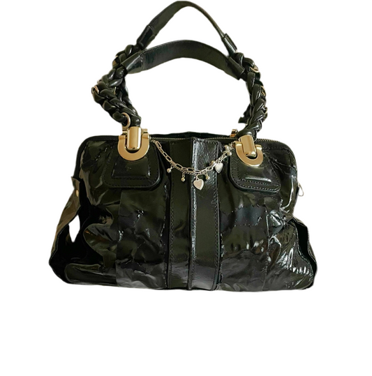 Chloé Patent Leather Satchel Bag – Black