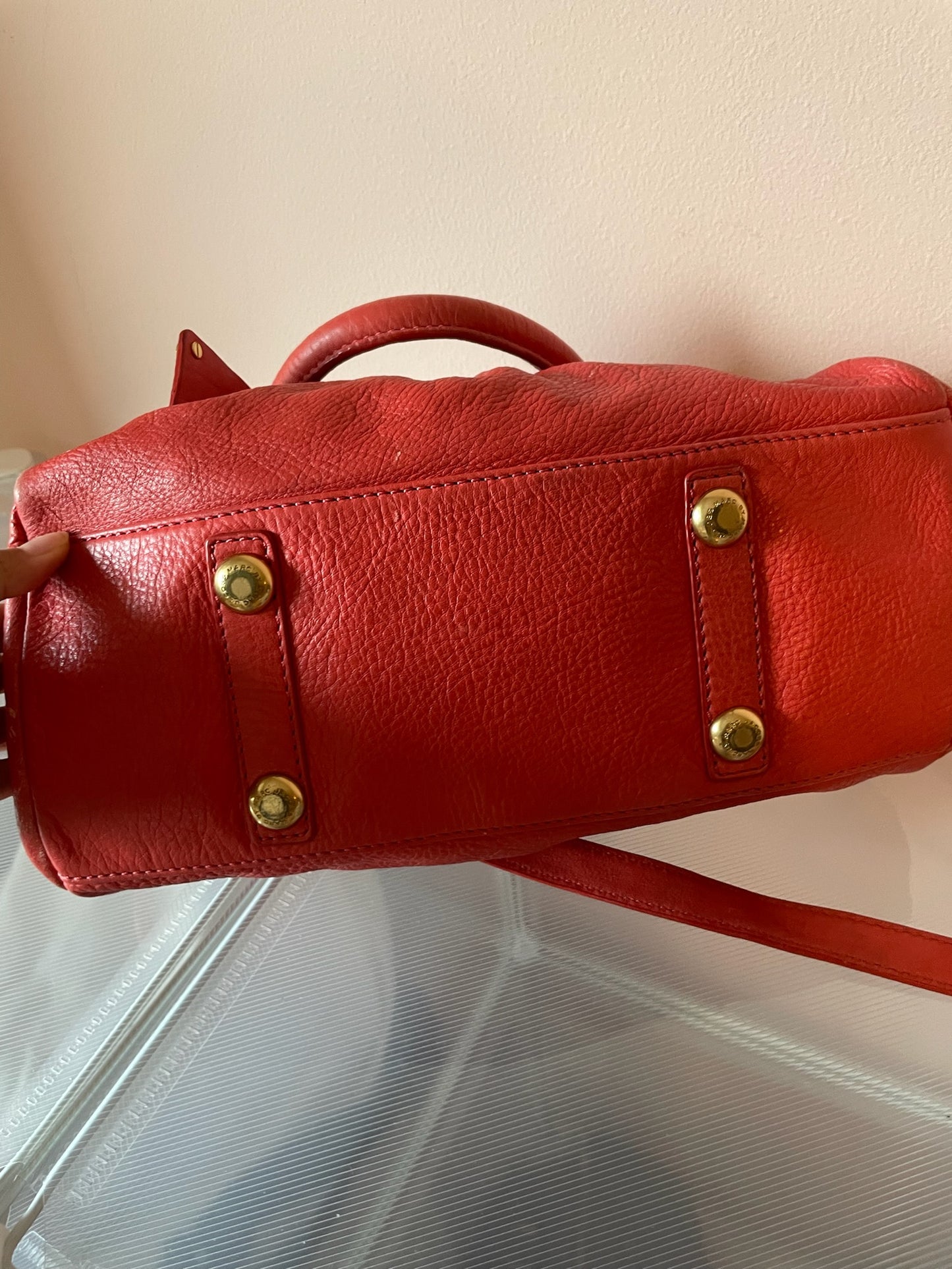 MARC BY MARC JACOBS Classic Q Baby Aidan Satchel – Red Leather