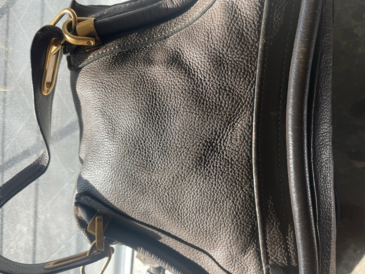 Chloé Paraty Medium Satchel Bag– Black Grained Leather