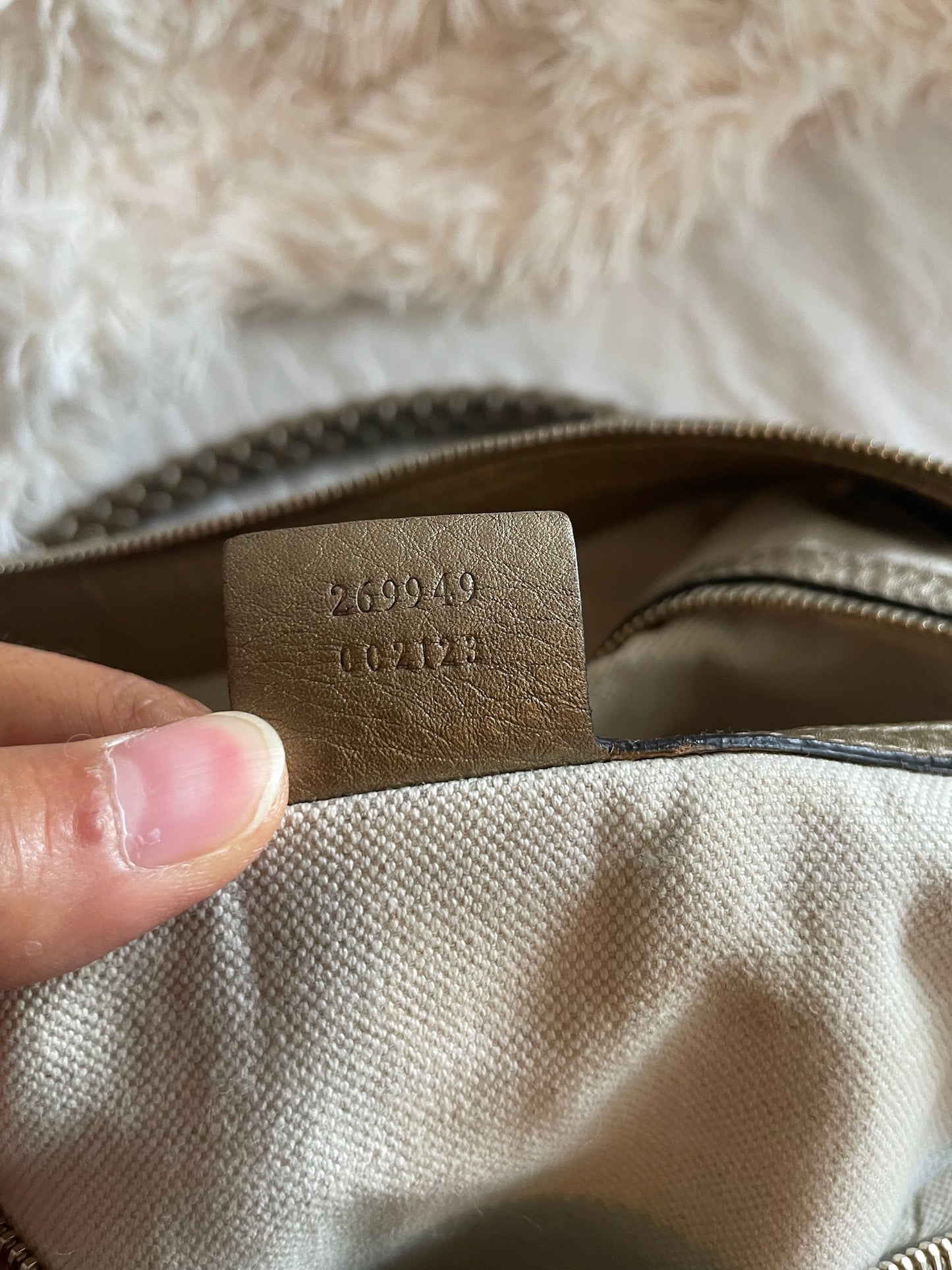 Gucci Large Hobo Bag – GG Canvas with Metallic Leather Trim, Beige/Ebony