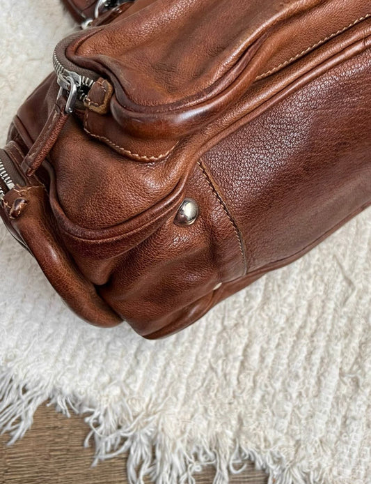 Prada Leather Satchel Bag – Brown