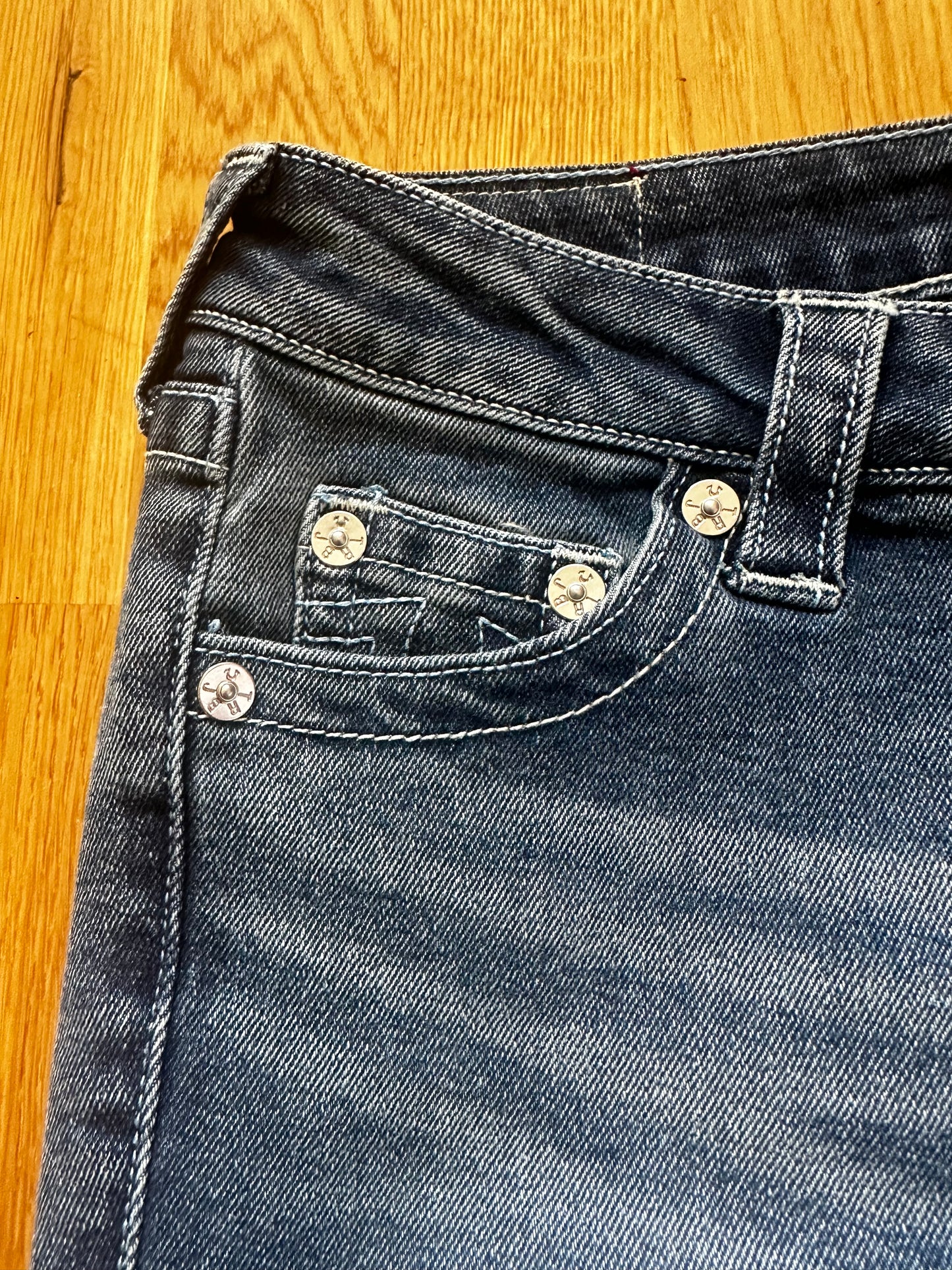 True Religion Ultra Low Rise Flare Jeans - Mørk Vask