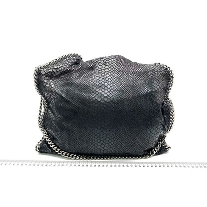 Stella McCartney Falabella Tote – Black Snake-Embossed Vegan Leather