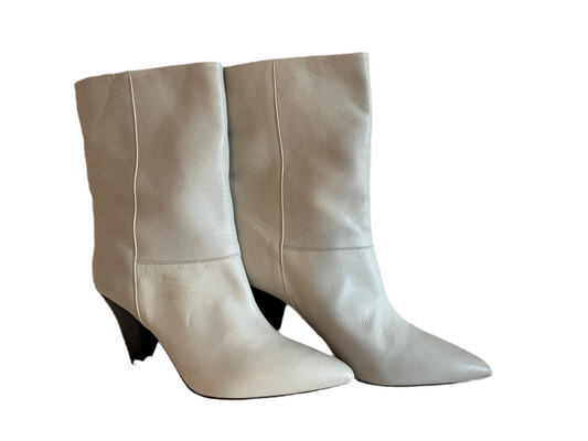 Isabel Marant Dewina Mid-Calf Boots – White Leather, Size 39