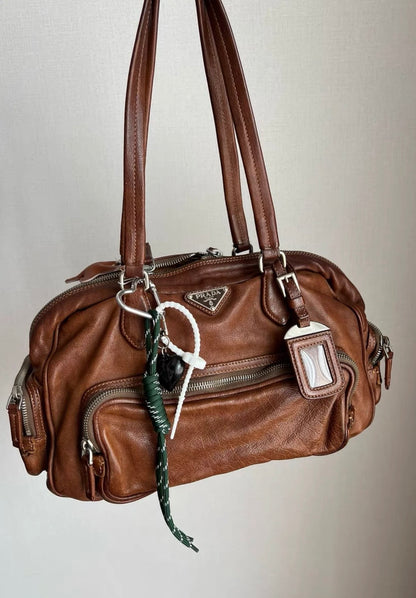 Prada Leather Satchel Bag – Brown