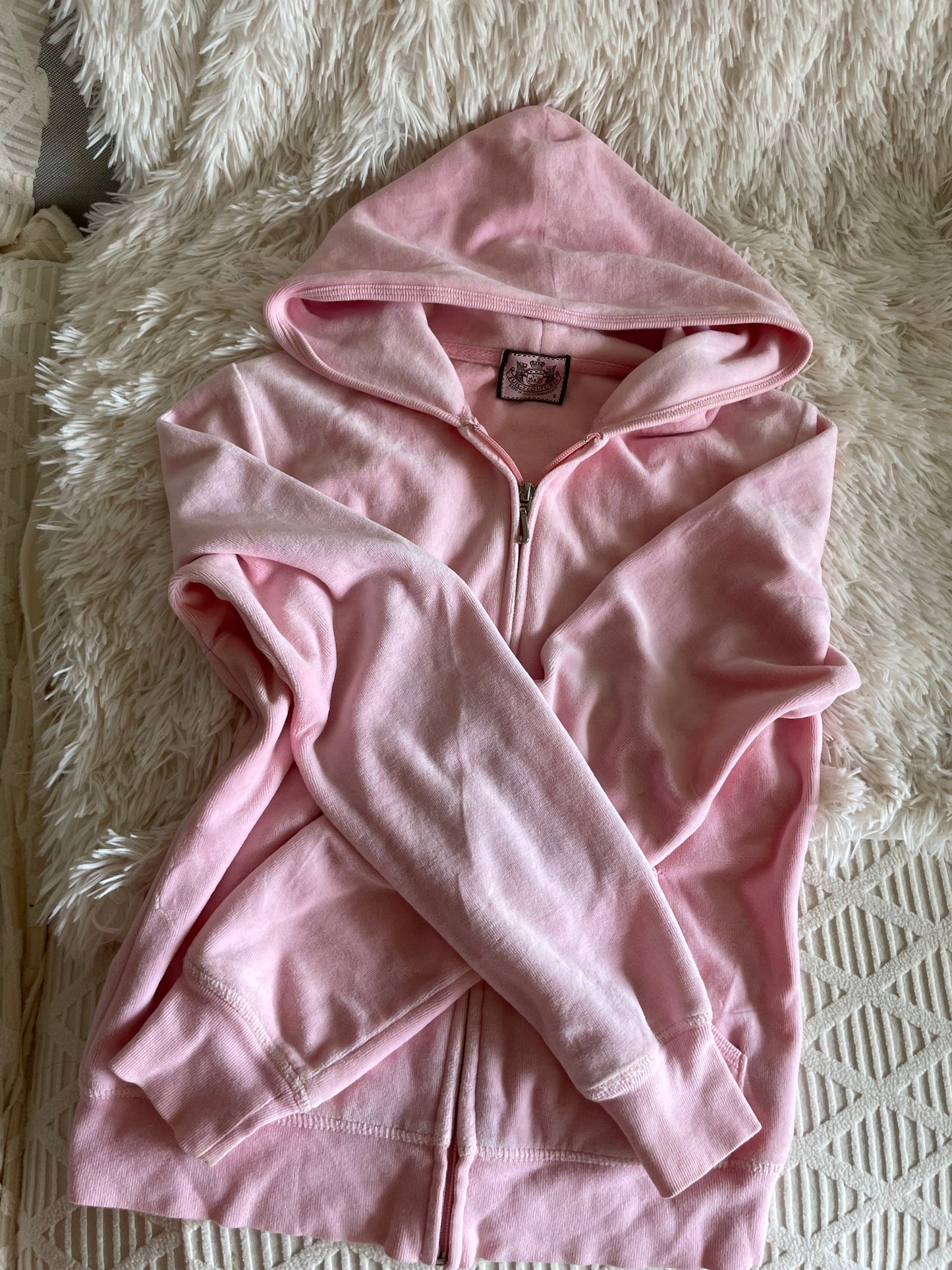Juicy Couture Velour Hoodie – Pink, Size S