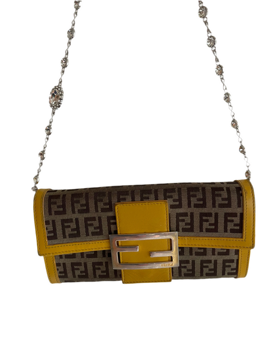 Fendi Zucca Canvas Baguette Bag – Brown/Yellow
