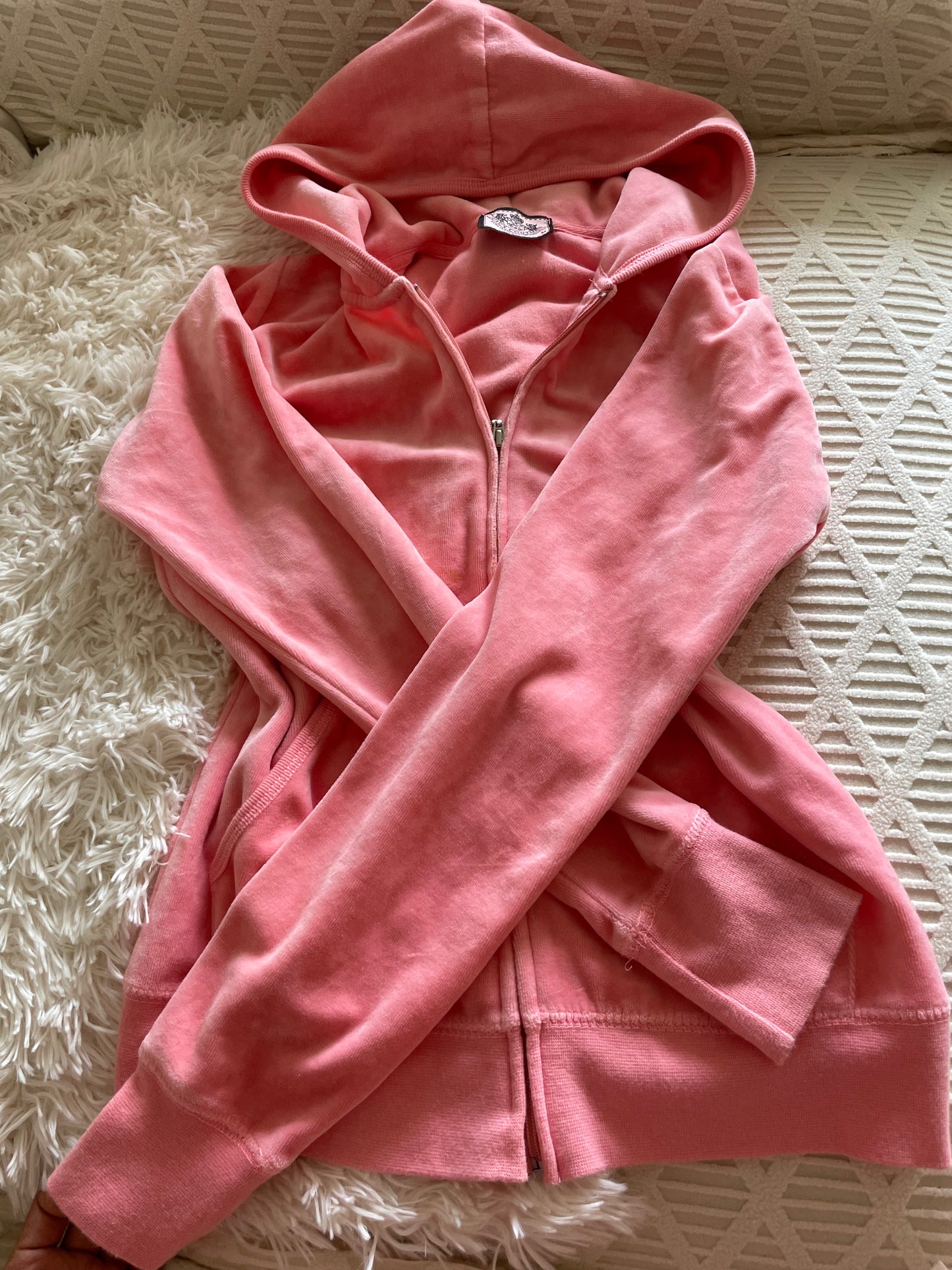 Juicy Couture Velour Tracksuit – Pink Floral Embellished
