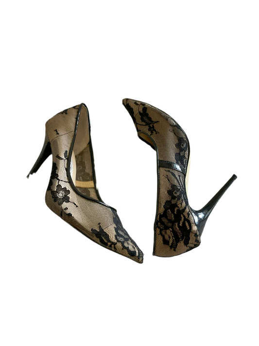 Jimmy Choo Anouk Pumps – Black Lace Overlay