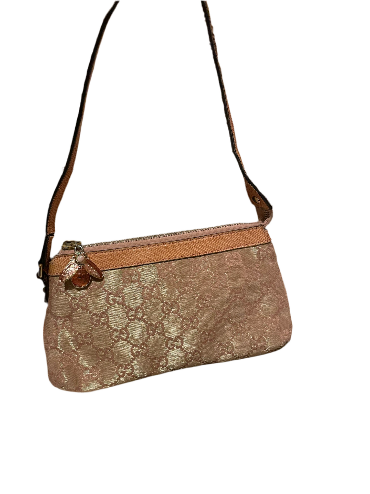 Gucci GG Monogram Shoulder Bag – Pink/Gold