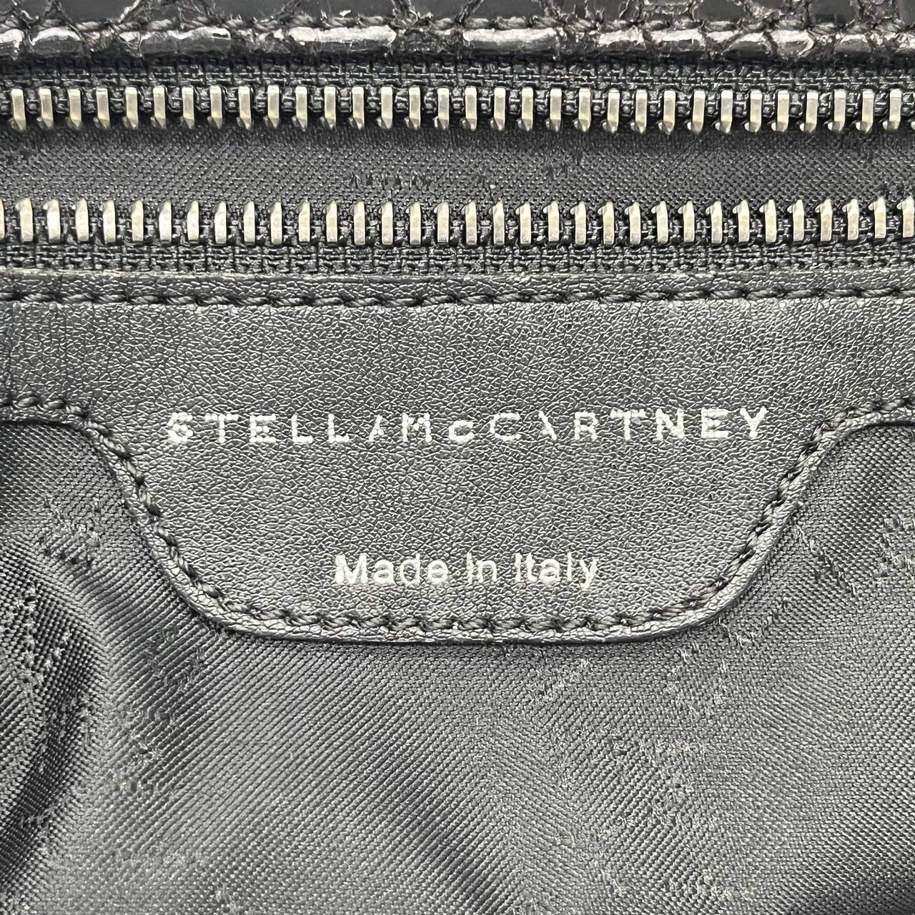 Stella McCartney Falabella Tote – Black Snake-Embossed Vegan Leather