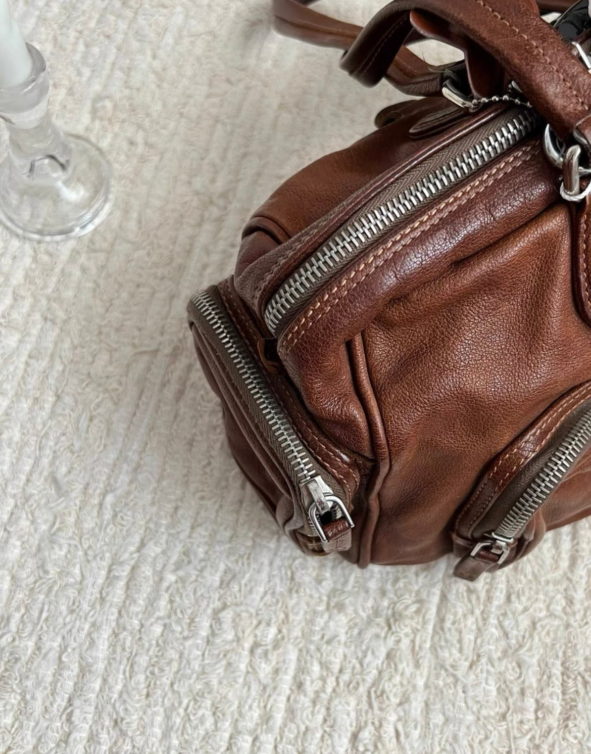 Prada Leather Satchel Bag – Brown