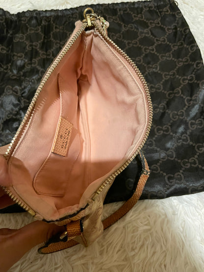 Gucci GG Monogram Shoulder Bag – Pink/Gold