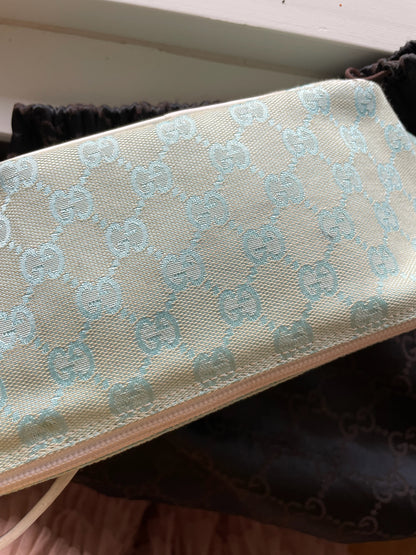 Gucci Jackie Mini Baguette Bag – GG Canvas, Aqua Blue