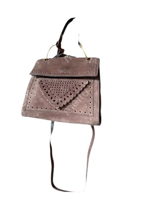Coccinelle Vintage Top Handle Bag – Suede Leather, Dusty Rose