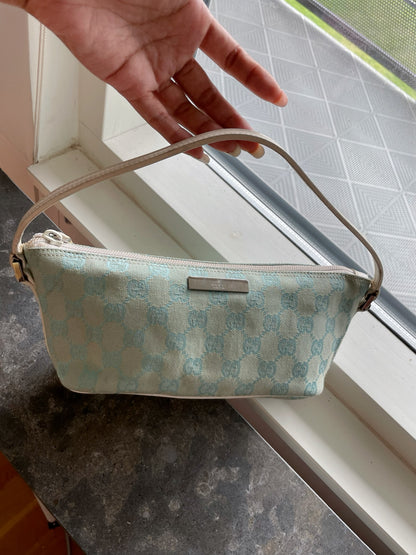 Gucci Jackie Mini Baguette Bag – GG Canvas, Aqua Blue