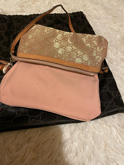 Gucci GG Monogram Shoulder Bag – Pink/Gold