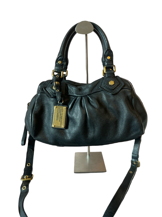 MARC BY MARC JACOBS Classic Q Baby Aidan Satchel – Black Leather