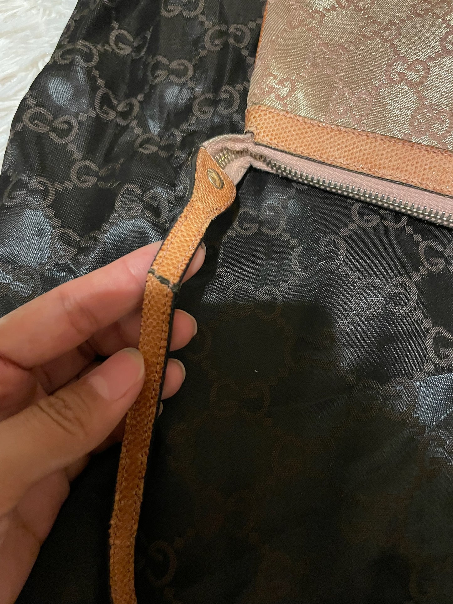Gucci GG Monogram Shoulder Bag – Pink/Gold