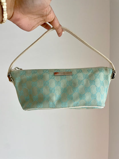Gucci Jackie Mini Baguette Bag – GG Canvas, Aqua Blue