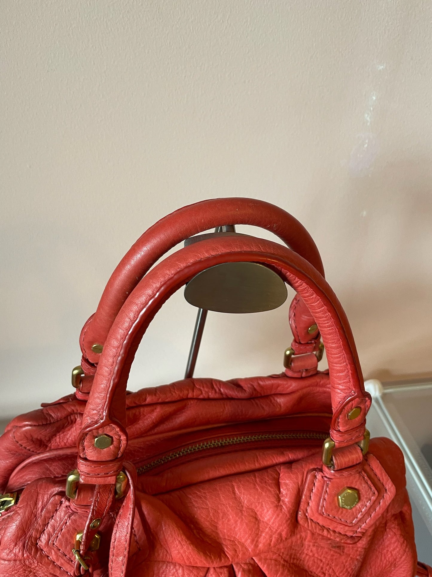 MARC BY MARC JACOBS Classic Q Baby Aidan Satchel – Red Leather