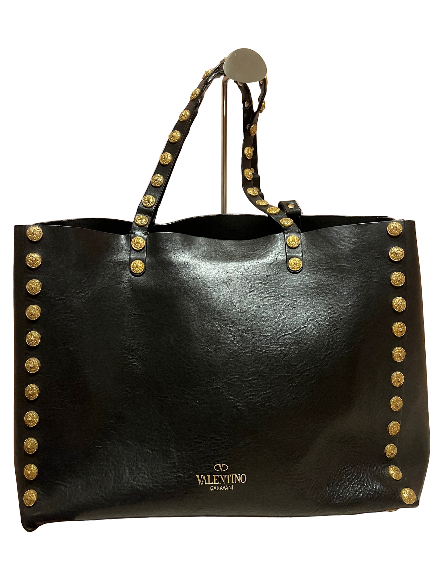 Valentino Garavani Studded Leather Tote Bag – Black/Gold