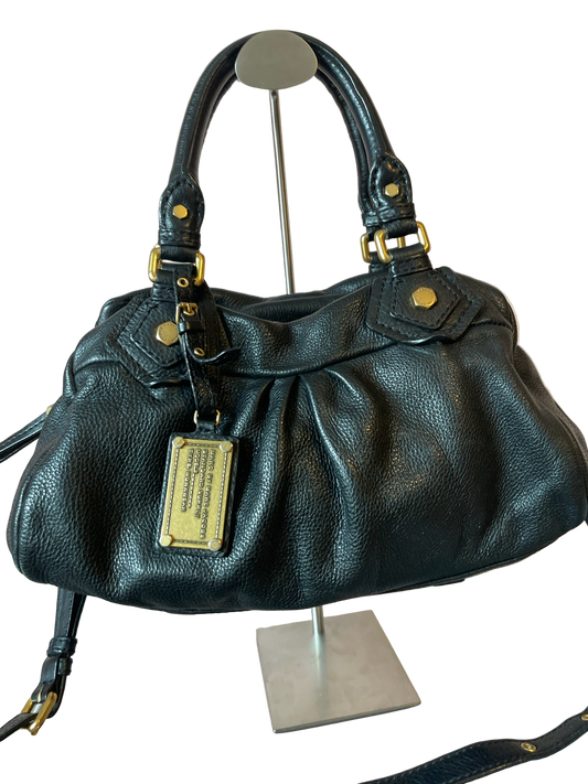 MARC BY MARC JACOBS Classic Q Baby Aidan Satchel – Black Leather