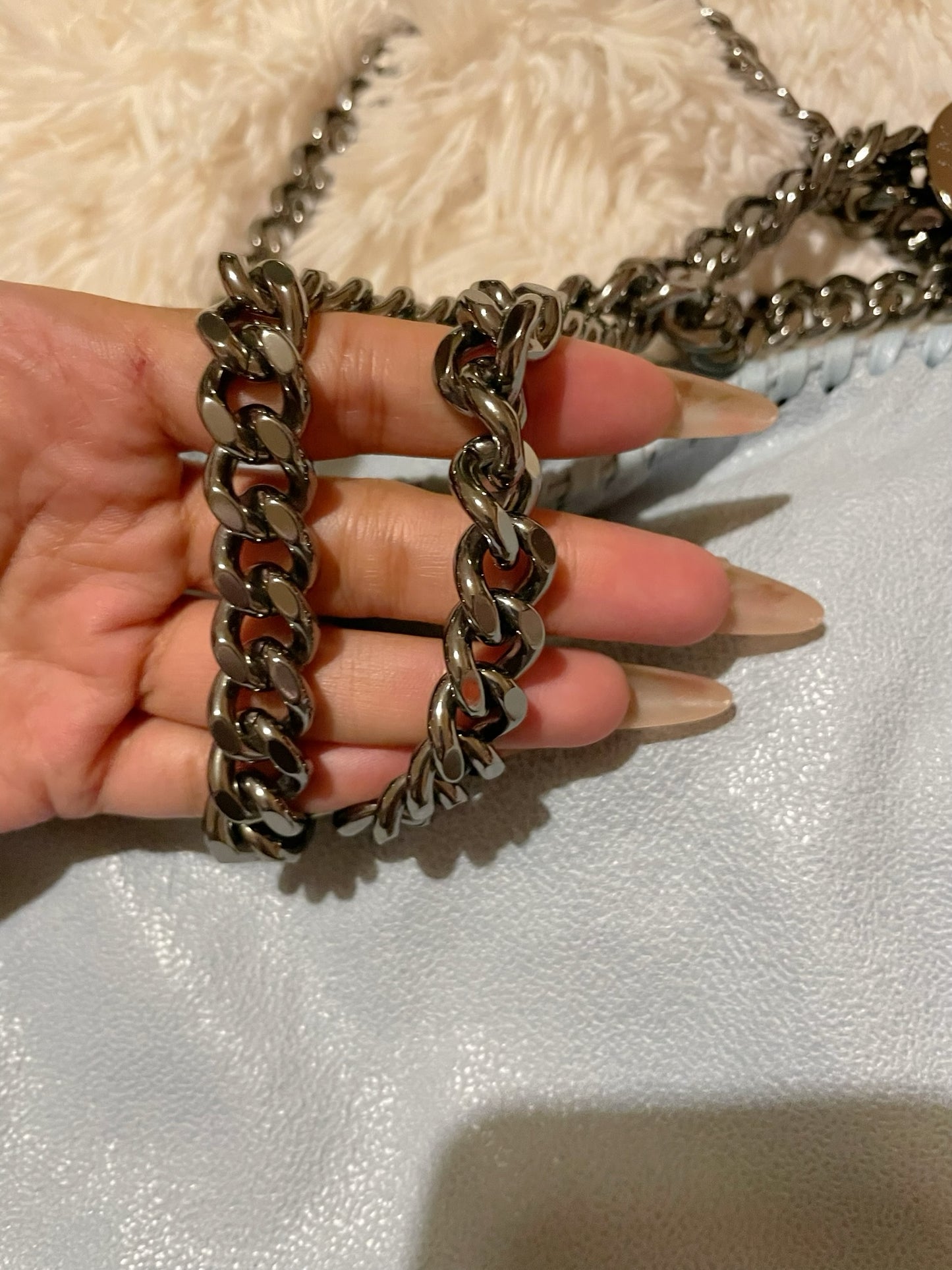 Stella McCartney Falabella Fold Over Tote – Light Blue