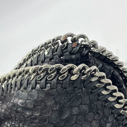 Stella McCartney Falabella Tote – Black Snake-Embossed Vegan Leather