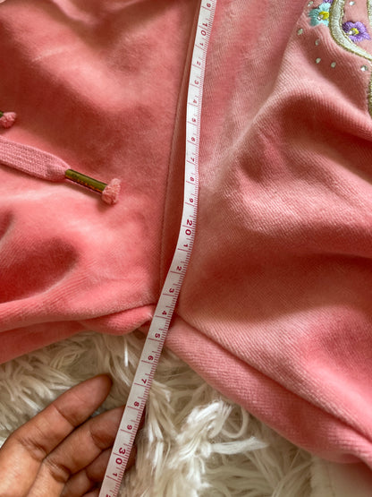Juicy Couture Velour Tracksuit – Pink Floral Embellished