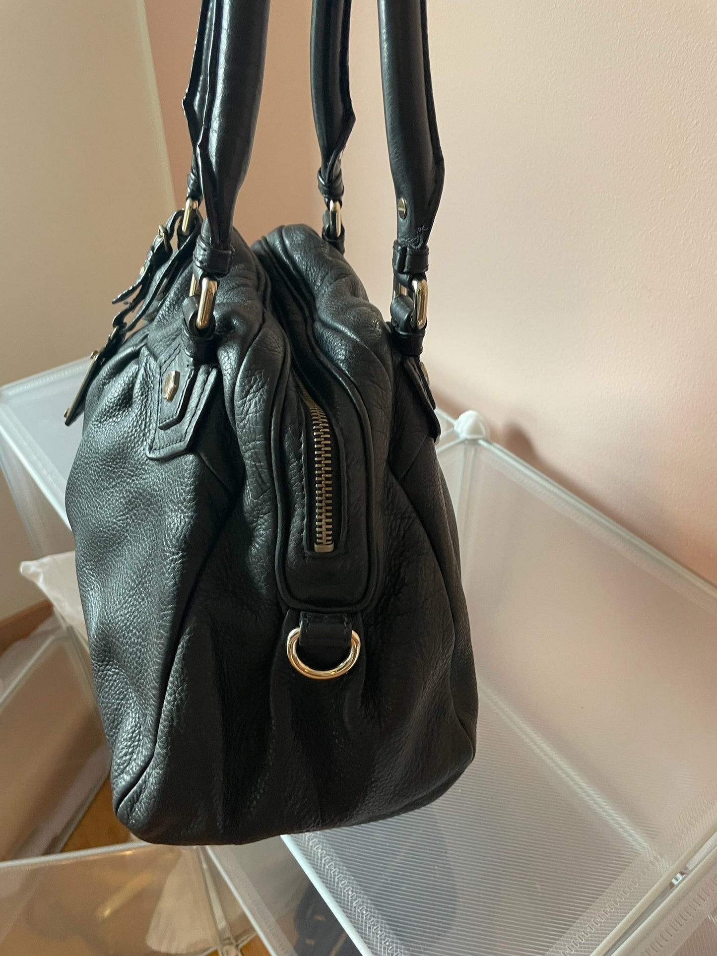 MARC BY MARC JACOBS Classic Q Baby Aidan Satchel – Black with Silver Hardware