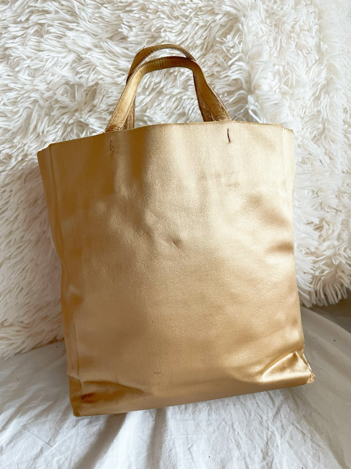 Prada Vintage Satin Tote Bag – Gold