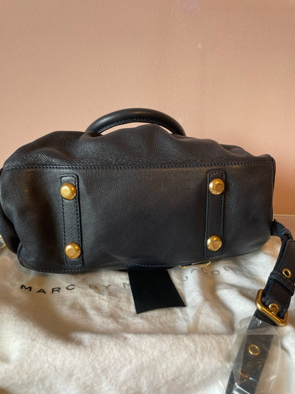 MARC BY MARC JACOBS Classic Q Baby Aidan Satchel – Black Leather（NEW/UNUSED)