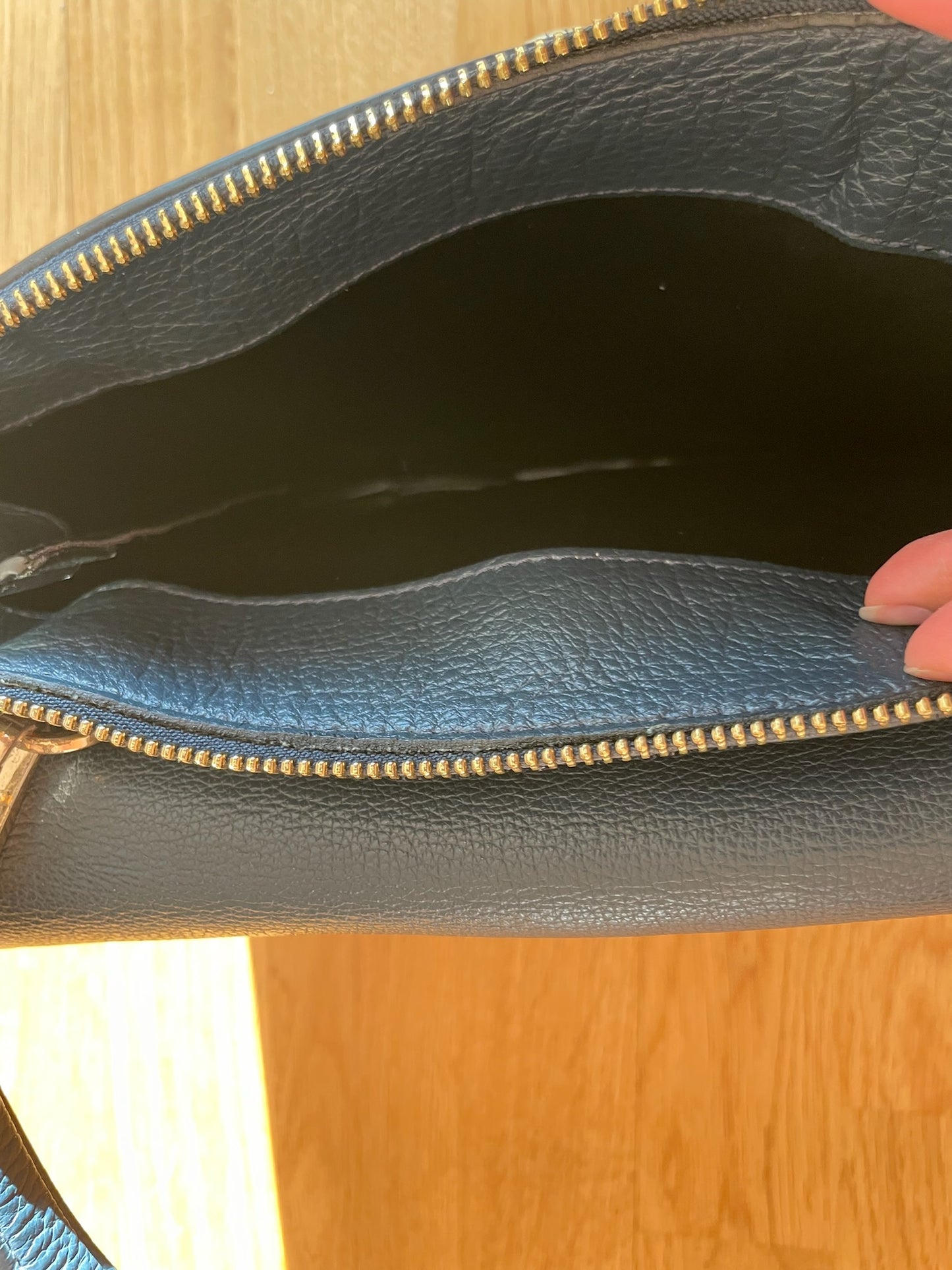 Coccinelle Structured Top Handle Bag – Blue Leather