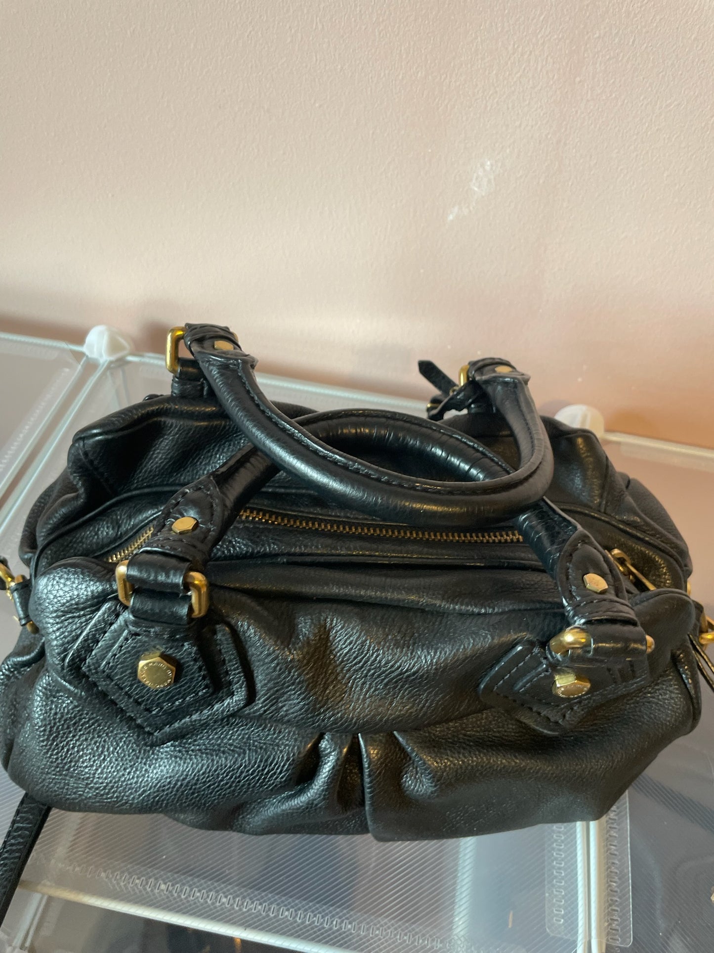 MARC BY MARC JACOBS Classic Q Baby Aidan Satchel – Black Leather