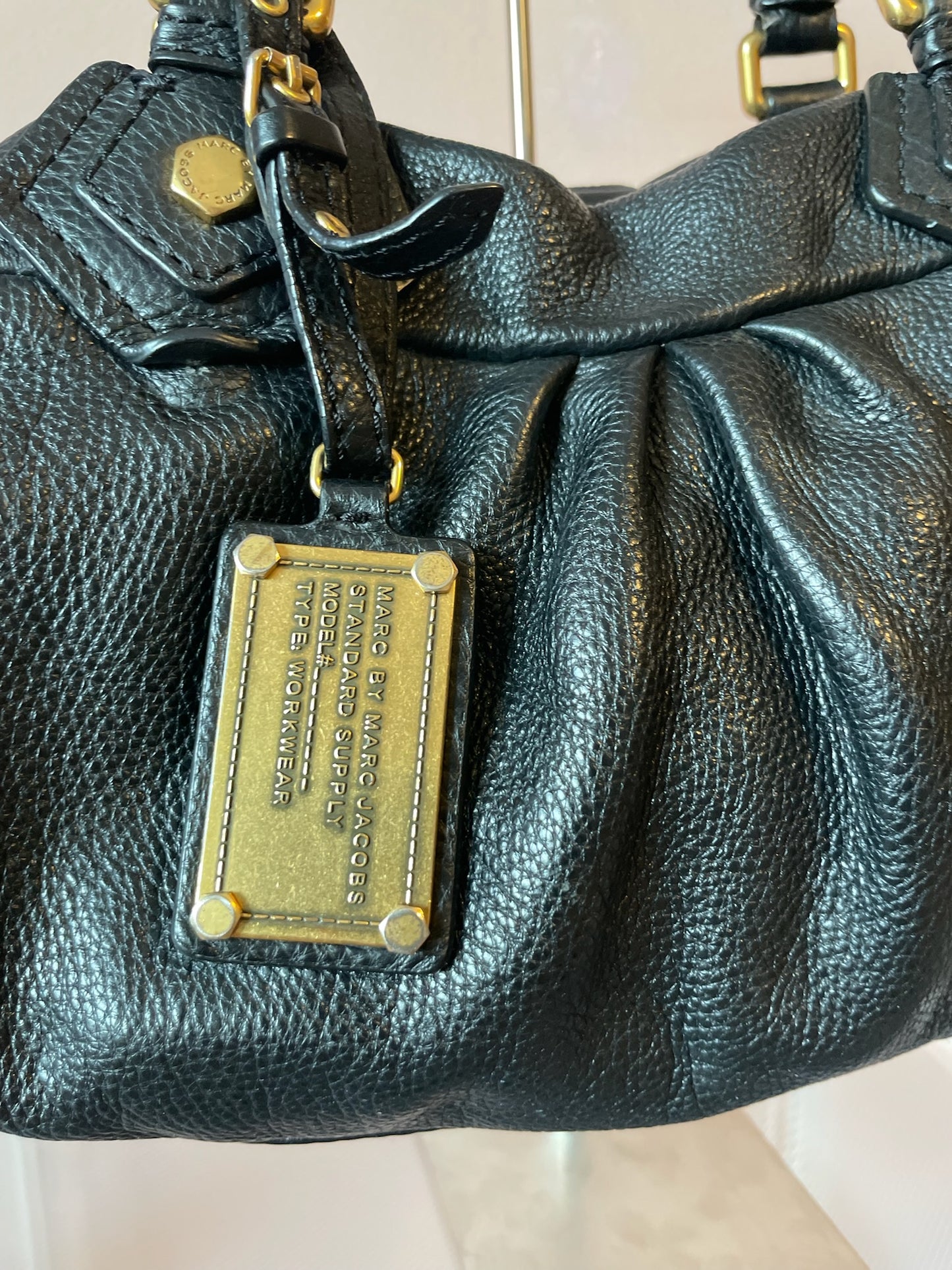 MARC BY MARC JACOBS Classic Q Baby Aidan Satchel – Black Leather