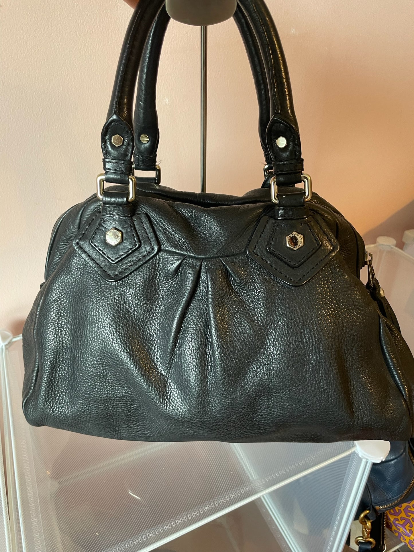 MARC BY MARC JACOBS Classic Q Baby Aidan Satchel – Black with Silver Hardware