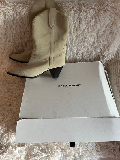 Isabel Marant Denvee Suede Boots – Beige, Size 37