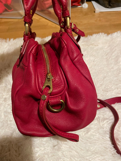 Marc by Marc Jacobs Classic Q Baby Aidan Satchel in Deep Red