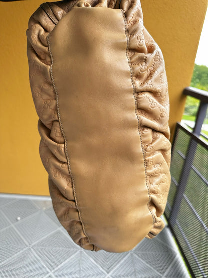 Gucci Jackie O GG Embossed Leather Hobo Bag – Beige
