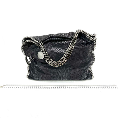 Stella McCartney Falabella Tote – Black Snake-Embossed Vegan Leather