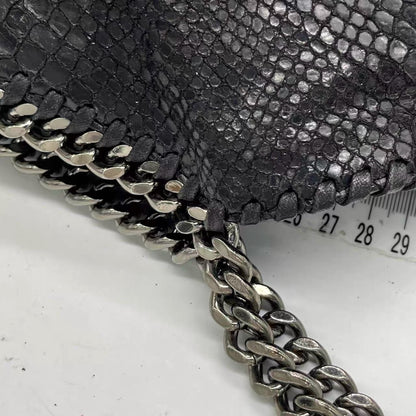 Stella McCartney Falabella Tote – Black Snake-Embossed Vegan Leather